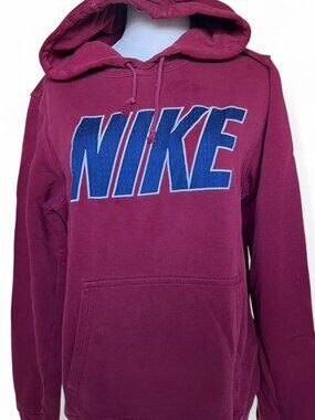 nike red hoodie with embroidered logo